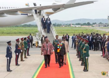 Zimbabwe president arrives in Ghana for three-day state visit