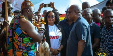 Mahama Cuts Sod for 24-Hour Economy Market in Asesewa