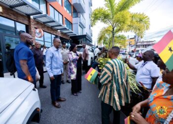 Jane Naana Opoku-Agyemang arrives in Guyana for the 60th Independence Anniversary