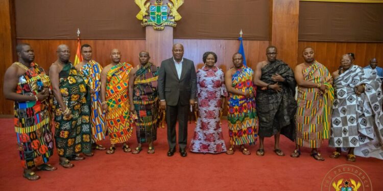 Mahama meets the Bono East Regional House of Chiefs over development issues