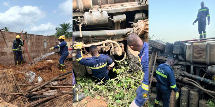 GNFS rescues accident victims and contains domestic fire in Volta Region