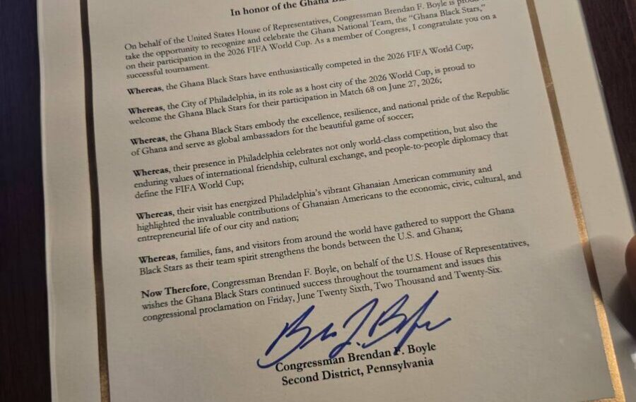 Ghana Black Stars receive U.S. Congressional proclamation for FIFA World Cup performance