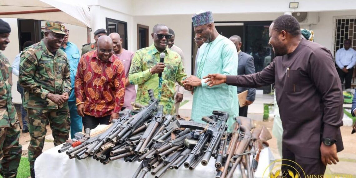 NAIMOS hands over seized illegal firearms to the Interior Ministry