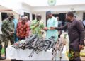 NAIMOS hands over seized illegal firearms to the Interior Ministry