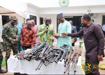NAIMOS hands over seized illegal firearms to the Interior Ministry