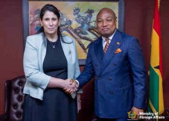 Honourable Samuel Okudzeto Ablakwa (MP), Minister for Foreign Affairs, holds fruitful discussions with Her Excellency Ambassador Selma Malika Haddadi, Deputy Chairperson of the African Union