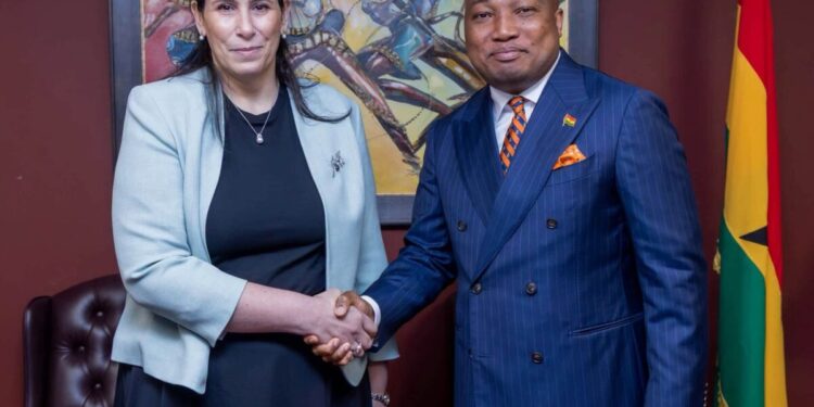 Honourable Samuel Okudzeto Ablakwa (MP), Minister for Foreign Affairs, holds fruitful discussions with Her Excellency Ambassador Selma Malika Haddadi, Deputy Chairperson of the African Union