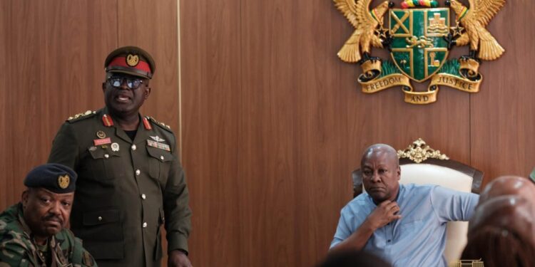 President John Dramani Mahama and Security Chiefs