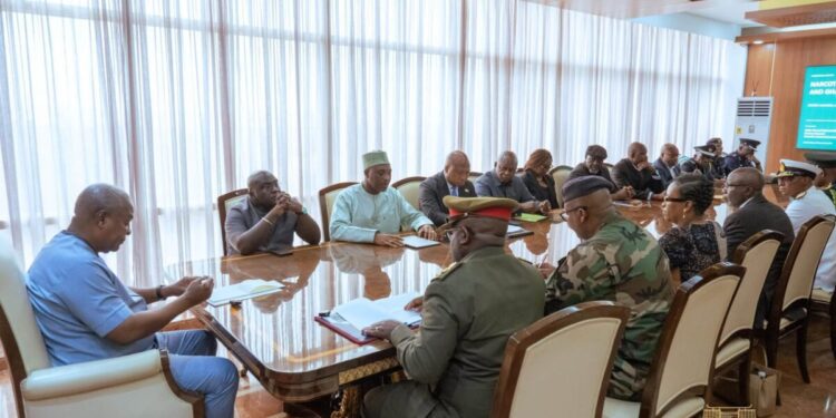 President Mahama chairs security meeting on drug trafficking through Ghana’s ports