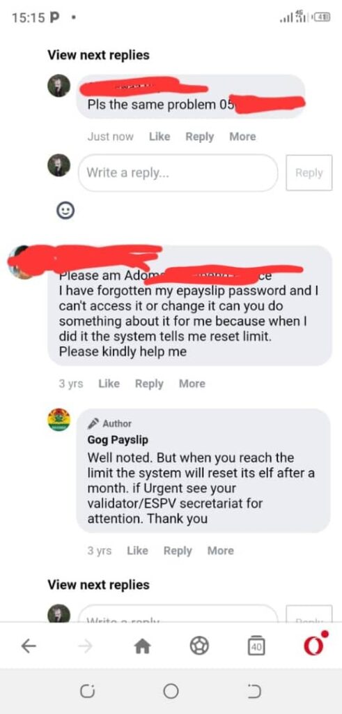 How to reset epayslip password