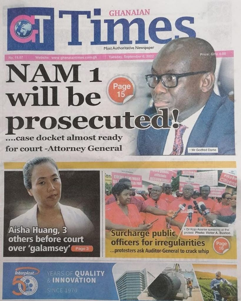 Ghanaian Times Newspaper - September 6