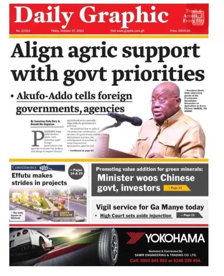 Daily Graphic Newspaper - October 27