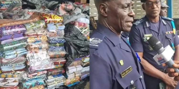 Ghana Revenue Authority impounds imitation wax prints, mobile phones in border operation