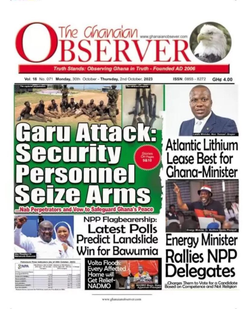 Ghanaian Observer Newspaper - October 30