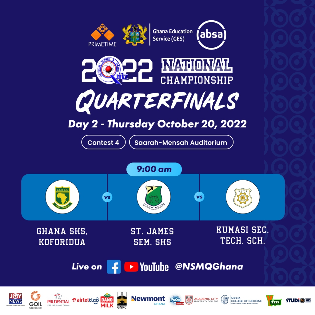 NSMQ 2022 Quarter finals fixtures 1024x1024 1