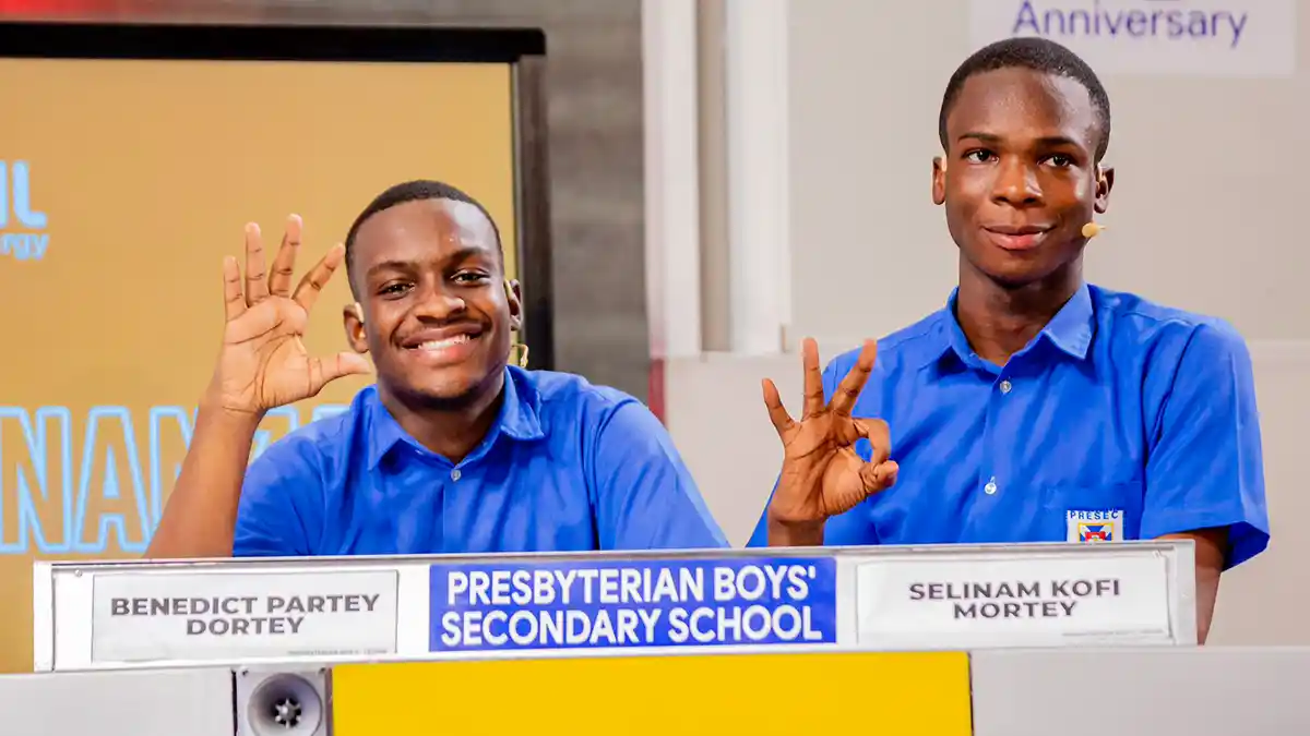 **Title: PRESEC Legon Secures Historic Eighth NSMQ Trophy** *Ghana - [Date]* In a historic victory, PRESEC Legon has clinched its eighth National Science and Maths Quiz (NSMQ) trophy, marking the second successful title defense in the competition's history. This outstanding achievement solidifies PRESEC Legon's position as the only school to hold the NSMQ title defense record. They initially set this record in 2006, and have now added a second consecutive title defense to their legacy. PRESEC Legon faced strong competition from their city rivals, Achimota School, and Opoku Ware School from Kumasi. Both schools aimed to secure their third NSMQ title, but PRESEC Legon's dominance prevailed. However, PRESEC Legon's journey to the 2023 title was anything but easy. They faced fierce competition and nearly suffered an upset during their quarterfinal clash. Accra Academy challenged them with a spirited performance, gaining admiration from NSMQ fans. The final match showcased PRESEC Legon's unwavering strength. In the first round, they took the lead with 18 points, while Achimota School and Opoku Ware School trailed with 11 and 09 points, respectively. The intense competition continued into the second round, where Achimota and OWASS accumulated 14 and 12 points, respectively, but PRESEC maintained a commanding lead with 23 points. The third round's "problem of the day" saw PRESEC earn four points, while Achimota and OWASS secured three and two points, demonstrating their tenacity. Achimota School closed in on PRESEC in the true or false section (round four), reducing the lead to 21 points for PRESEC, but OWASS had 20 points. The final round, featuring riddles, decided the championship. PRESEC excelled in this round, answering most riddles and securing their win. They moved from 31 points to 40, while Achimota School and Opoku Ware School finished with 28 and 23 points, respectively. PRESEC Legon's victory reaffirms their dominance in the NSMQ, silencing critics and maintaining their top position. Achimota School and other contenders will have to wait another year to challenge PRESEC's supremacy. In the end, PRESEC Legon's supporters celebrated with the chant: "8 is written, and God is gr8," as they basked in their continued excellence in the NSMQ competition.