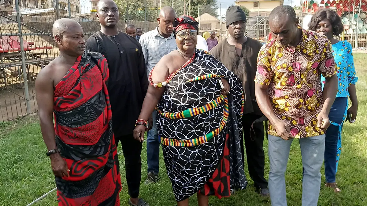Sunyani Paramount Queen Mother Inspects Renovation Works at Coronation Park