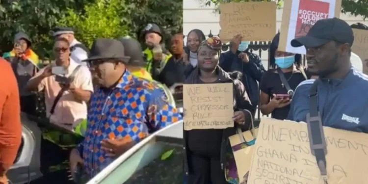UK OccupyJulorbiHouse protestors slam Ghana High Commissioner over snub