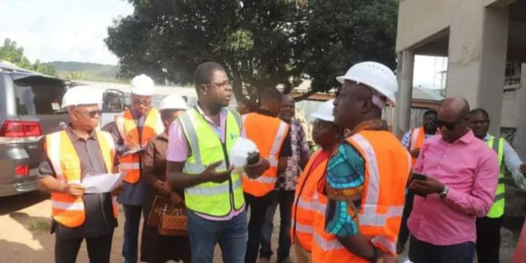 Volta Regional Minister inspects ongoing Assembly block construction