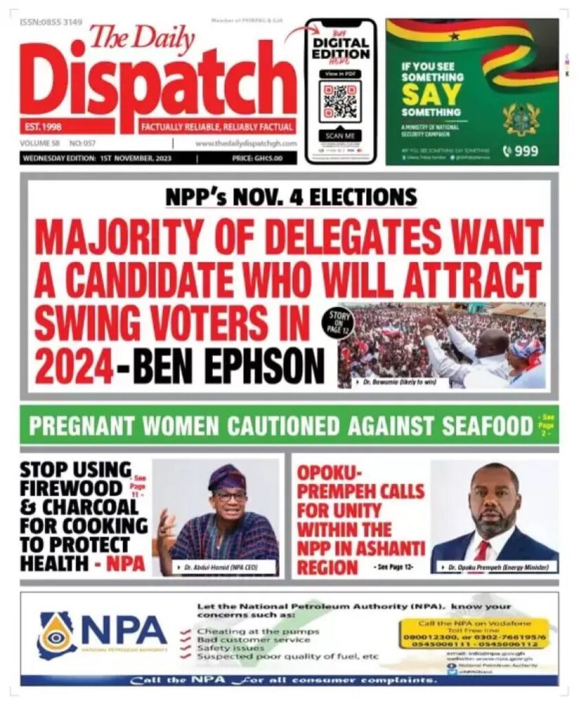 Daily Dispatch Newspaper - November 1