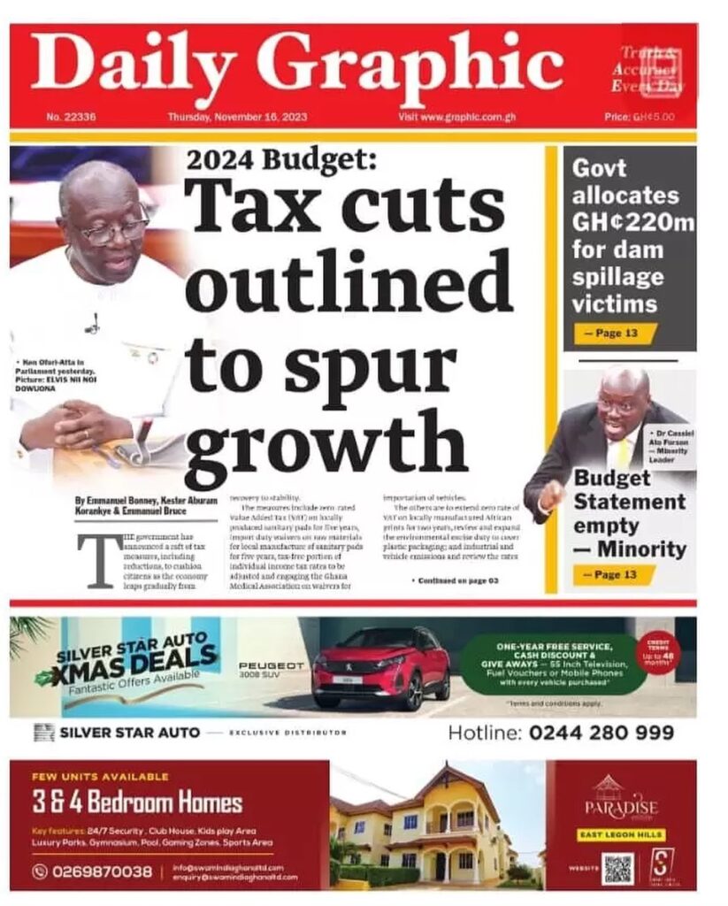 Daily Graphic Newspaper - Nove 16