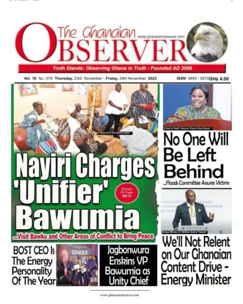 Ghanaian Observer Newspaper - November 23