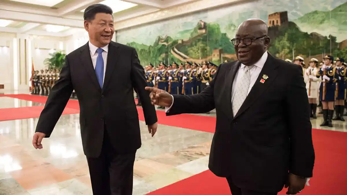 President Xi Jinping with President Nana Akufo-Addo, Source: EPA
