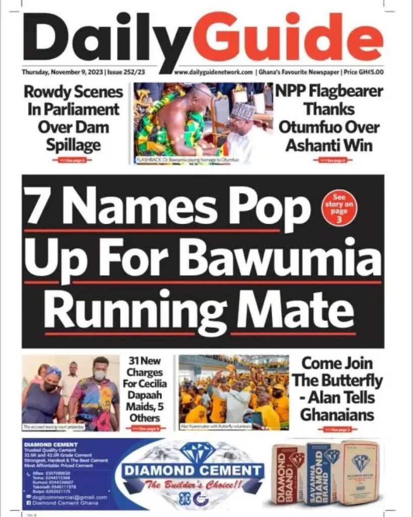 The Daily Guide Newspaper - November 9