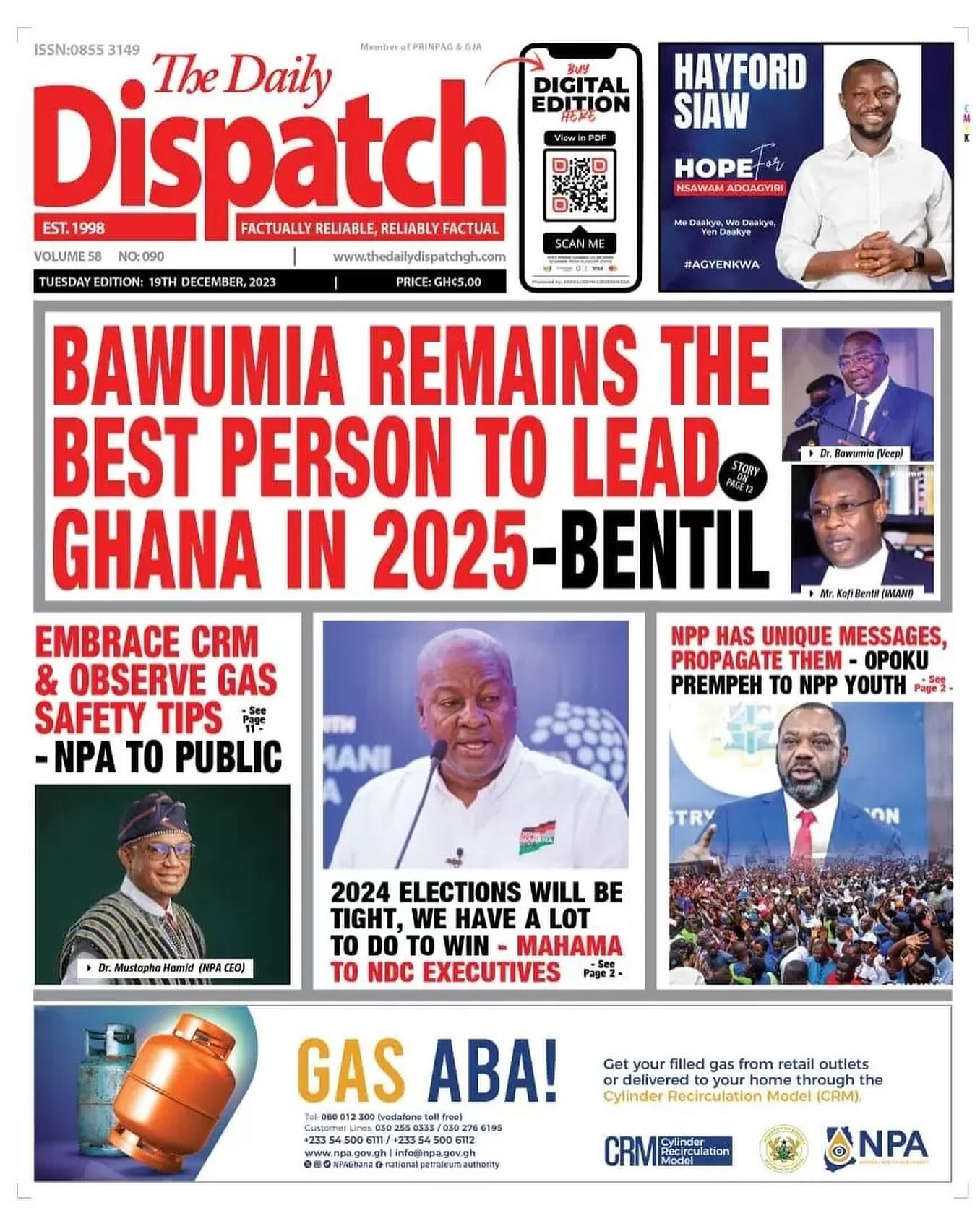 Daily Dispatch Newspaper - December 19