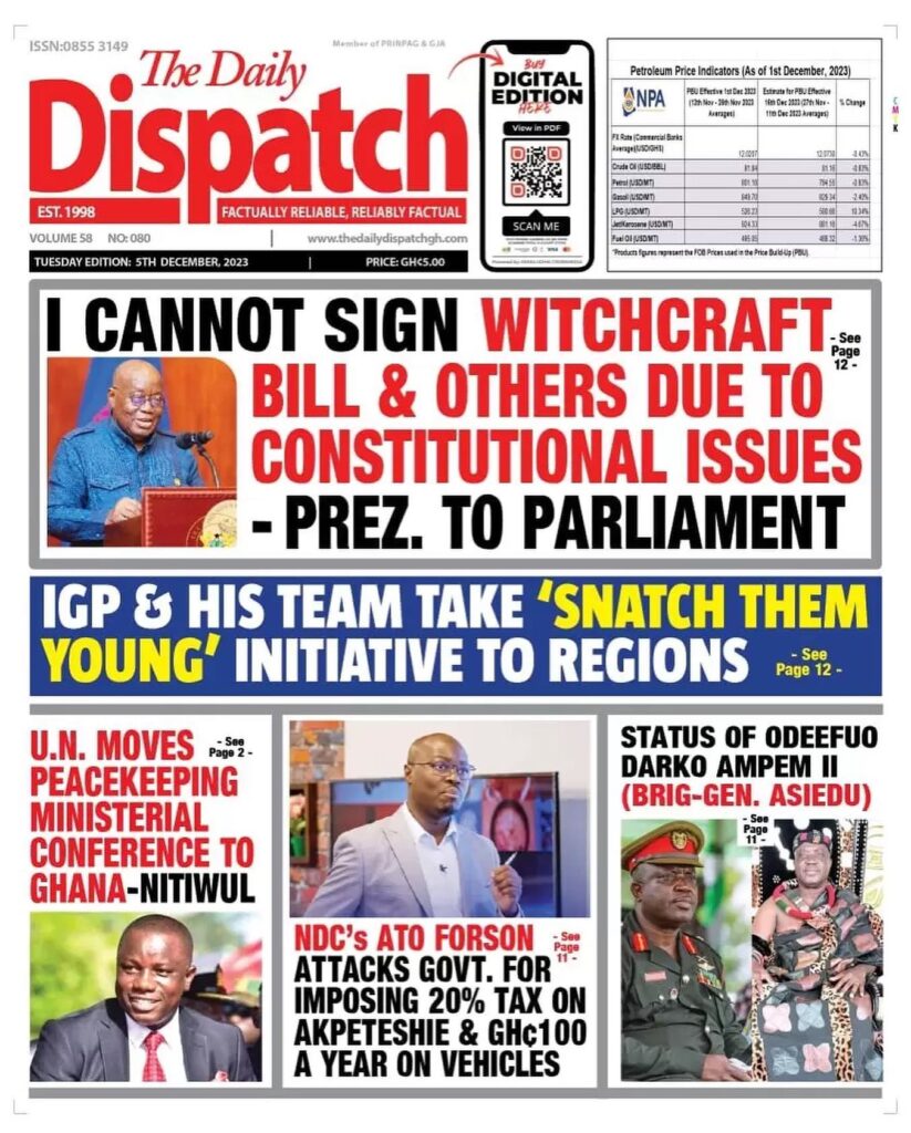 Daily Dispatch Newspaper - December 5