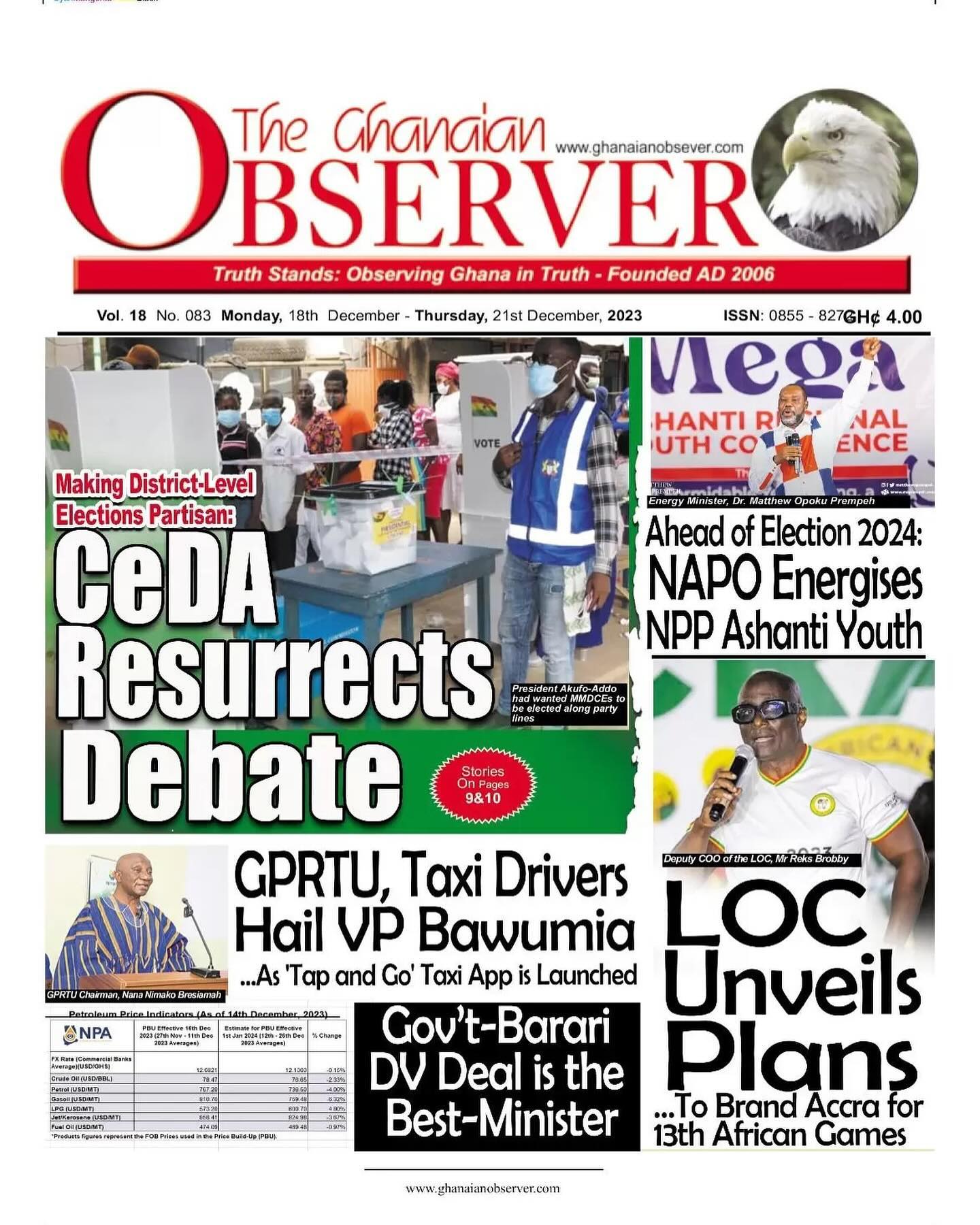 Ghanaian Observer Newspaper - December 18