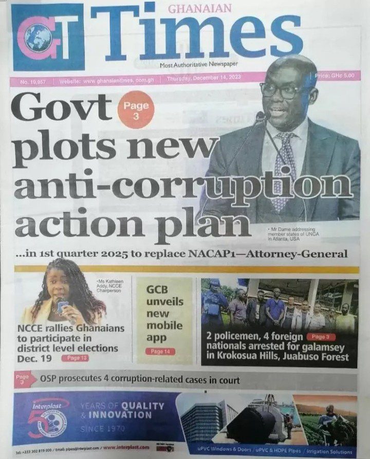 Ghanaian Times Newspaper - December 14