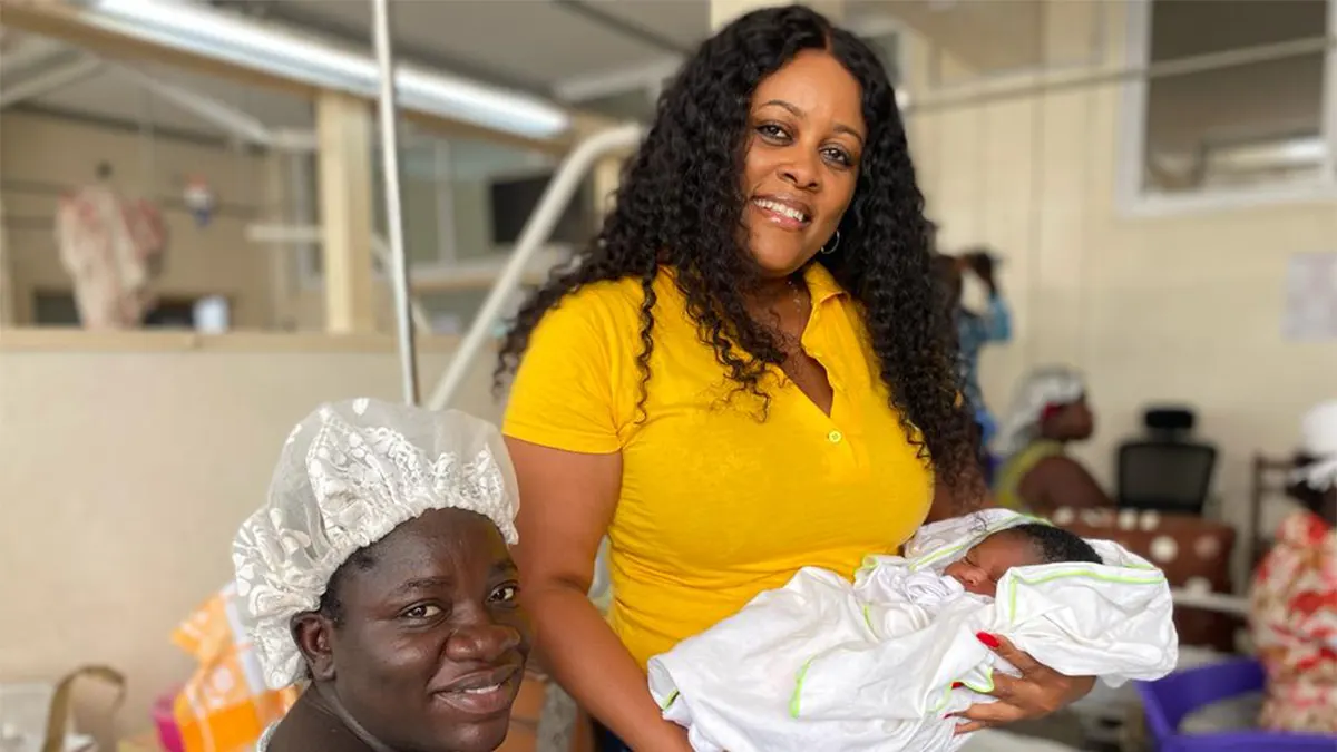 MTN gifts hampers to babies born on Christmas and Boxing day at Korle Bu Teaching Hospital
