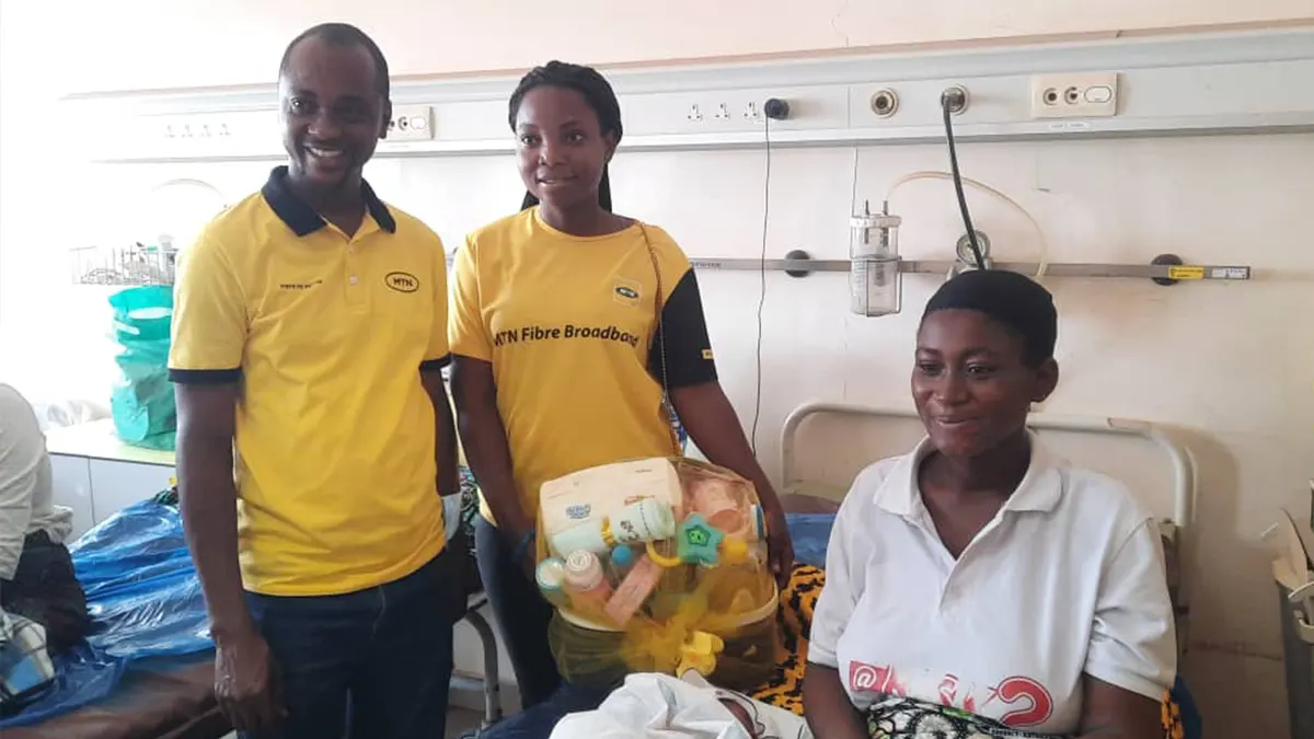 MTN presents baby hampers to Christmas-born babies at Tamale Teaching Hospital