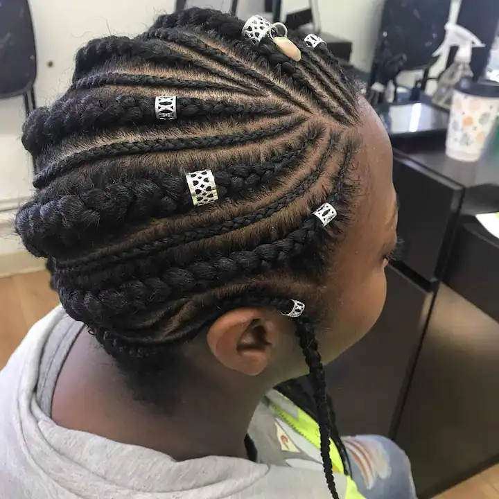 Side Large Feed-in Cornrows