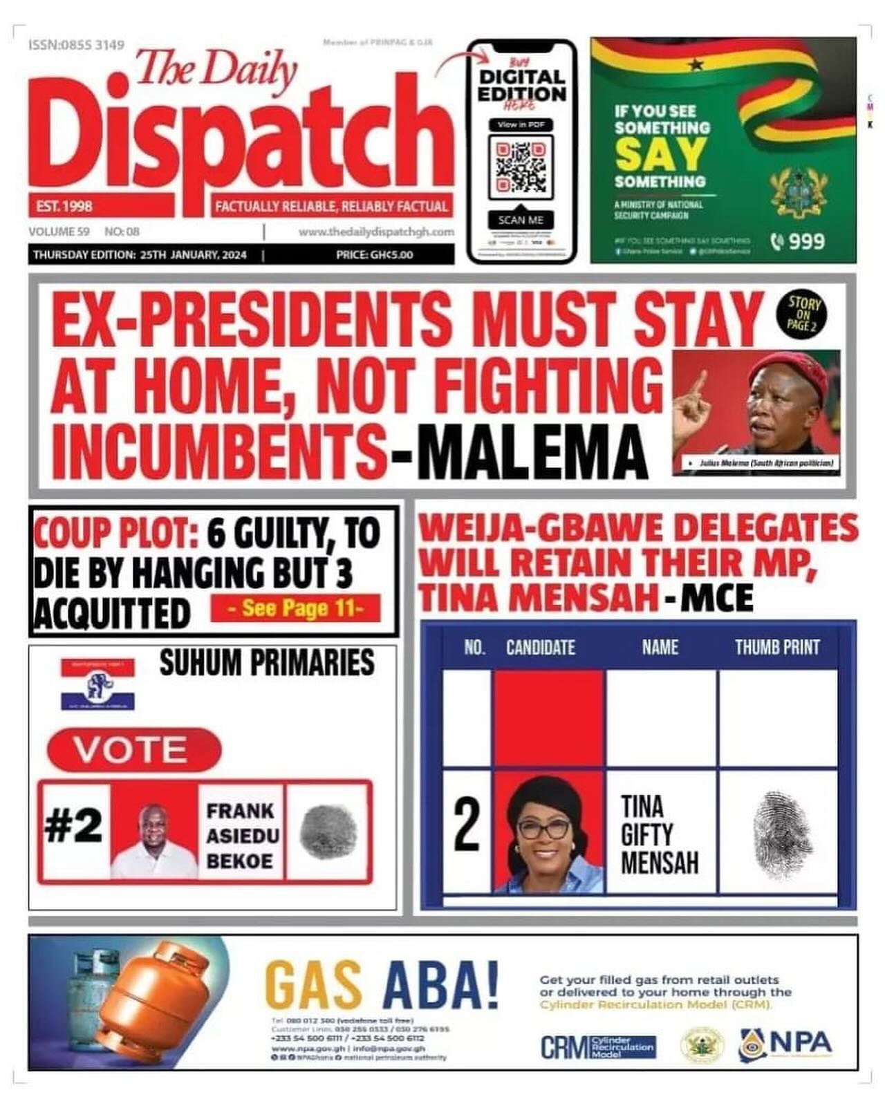 Daily Dispatch Newspaper - January 25