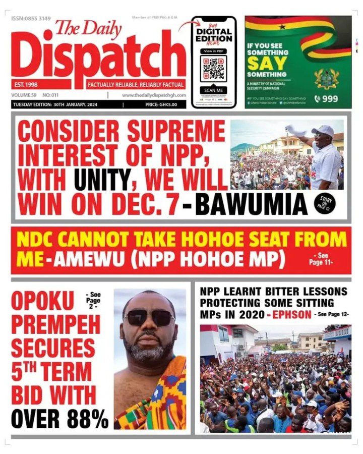 Daily Dispatch Newspaper - January 30