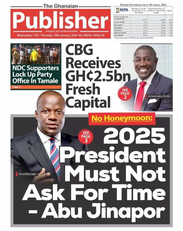 Ghanaian Publisher Newspaper - January 17