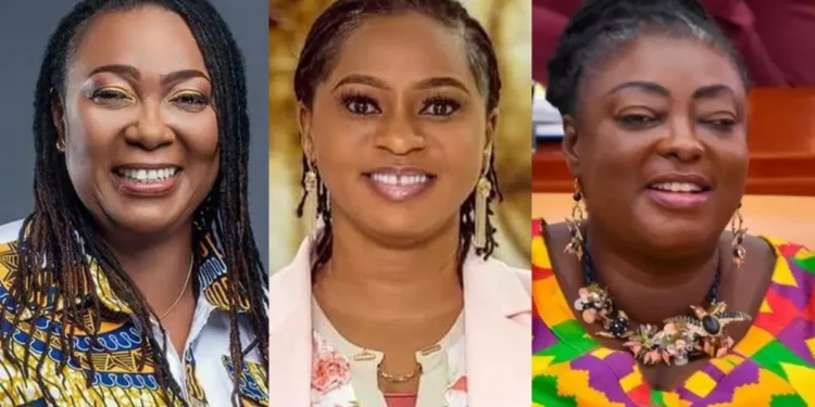 Deputy Minister of Health, Tina Gifty Mensah; Former Minister for Gender, Children and Social Protection Sarah Adwoa Safo; Minister of Sanitation and Water Resources, Freda Prempeh