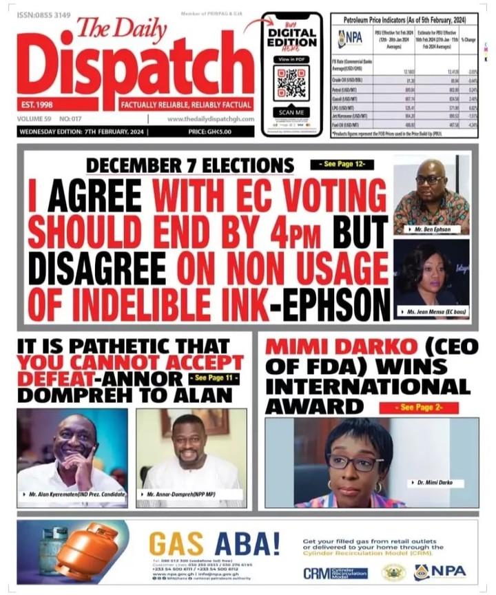 Daily Dispatch Newspaper - February 7
