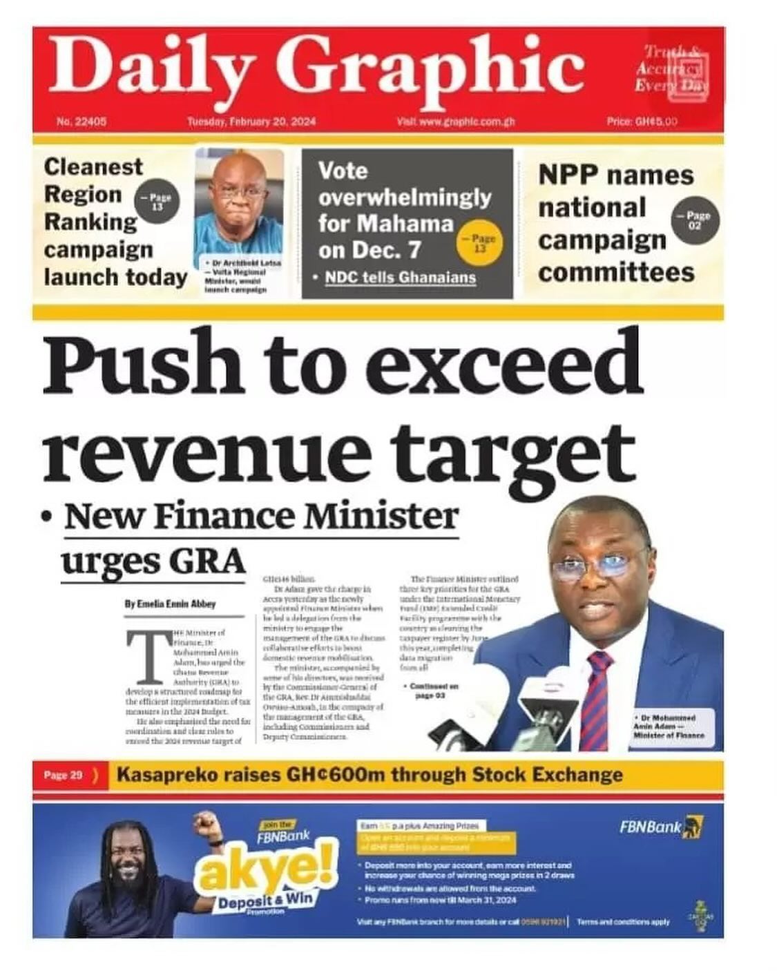 Daily Graphic Newspaper - February 20