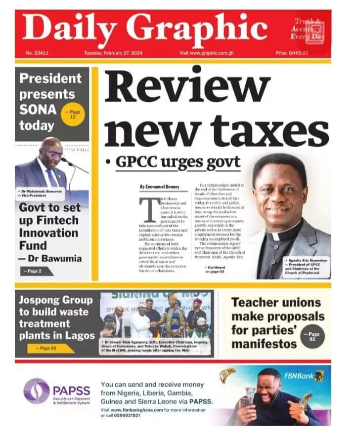 Daily Graphic Newspaper - February 27, 2024