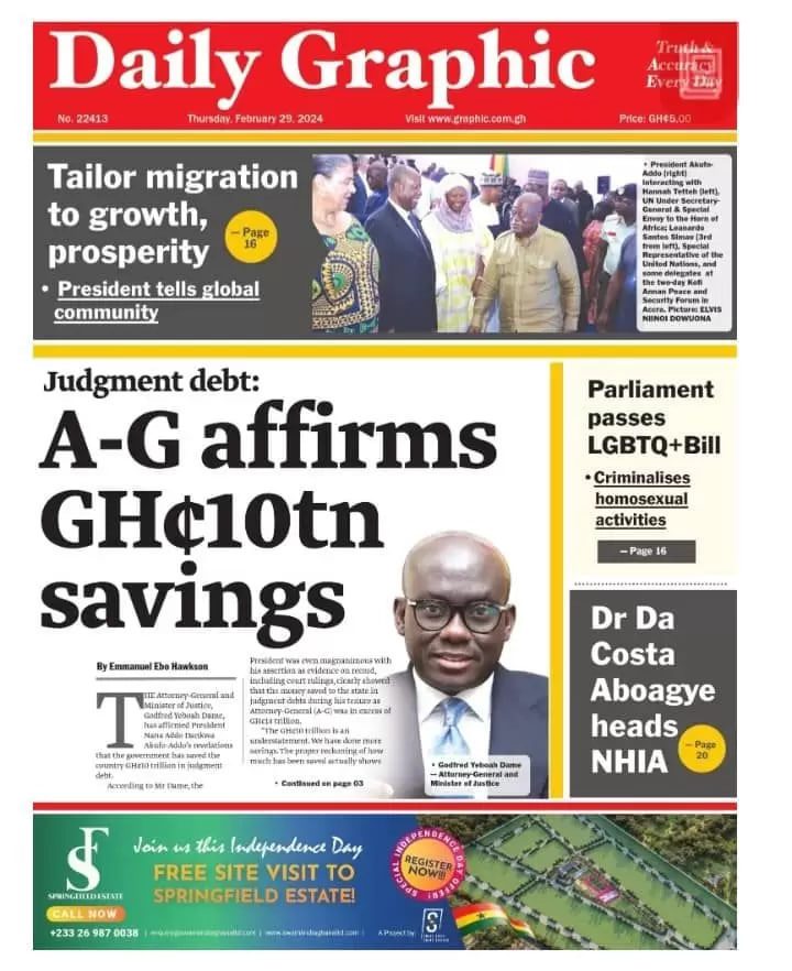 Daily Graphic Newspaper - February 29Daily Graphic Newspaper - February 29Daily Graphic Newspaper - February 29