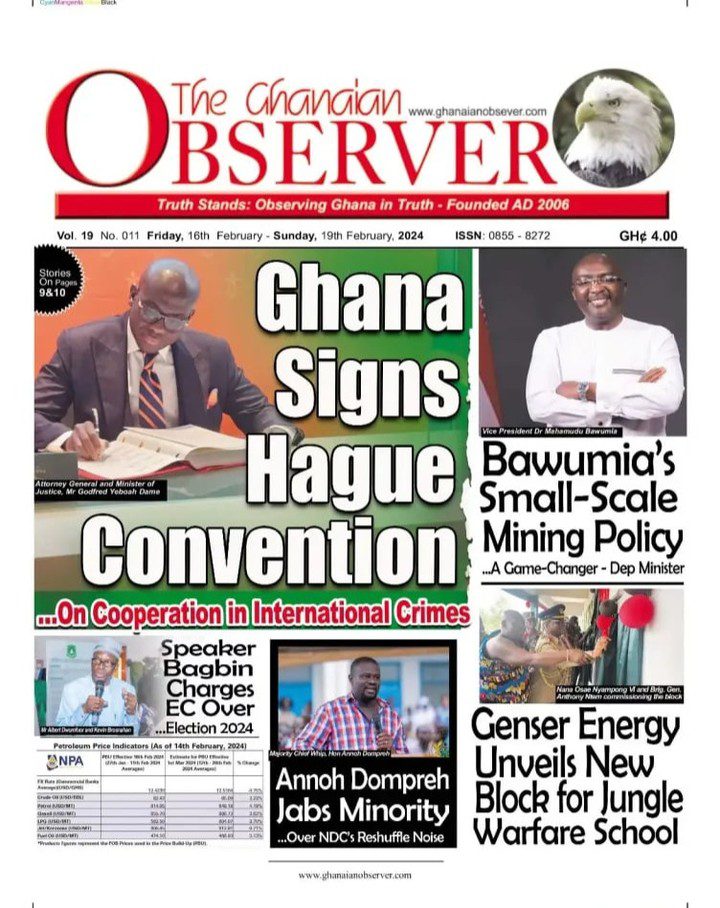Ghanaian Observer Newspaper - February 16