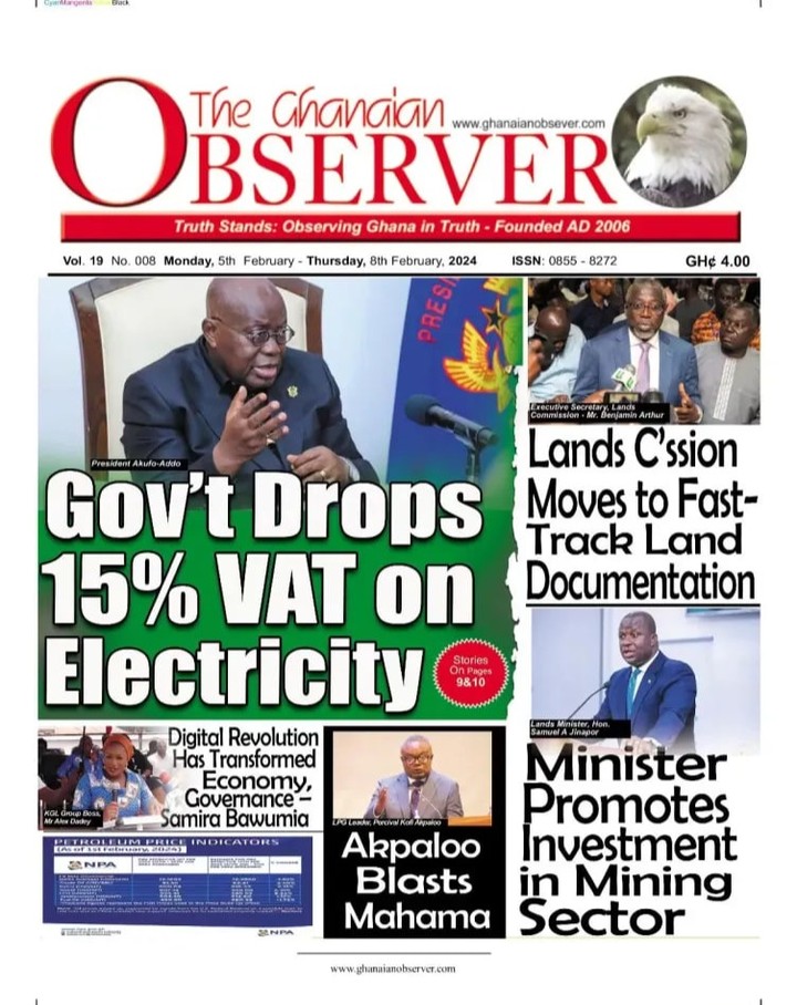 Ghanaian Observer Newspaper - February 5