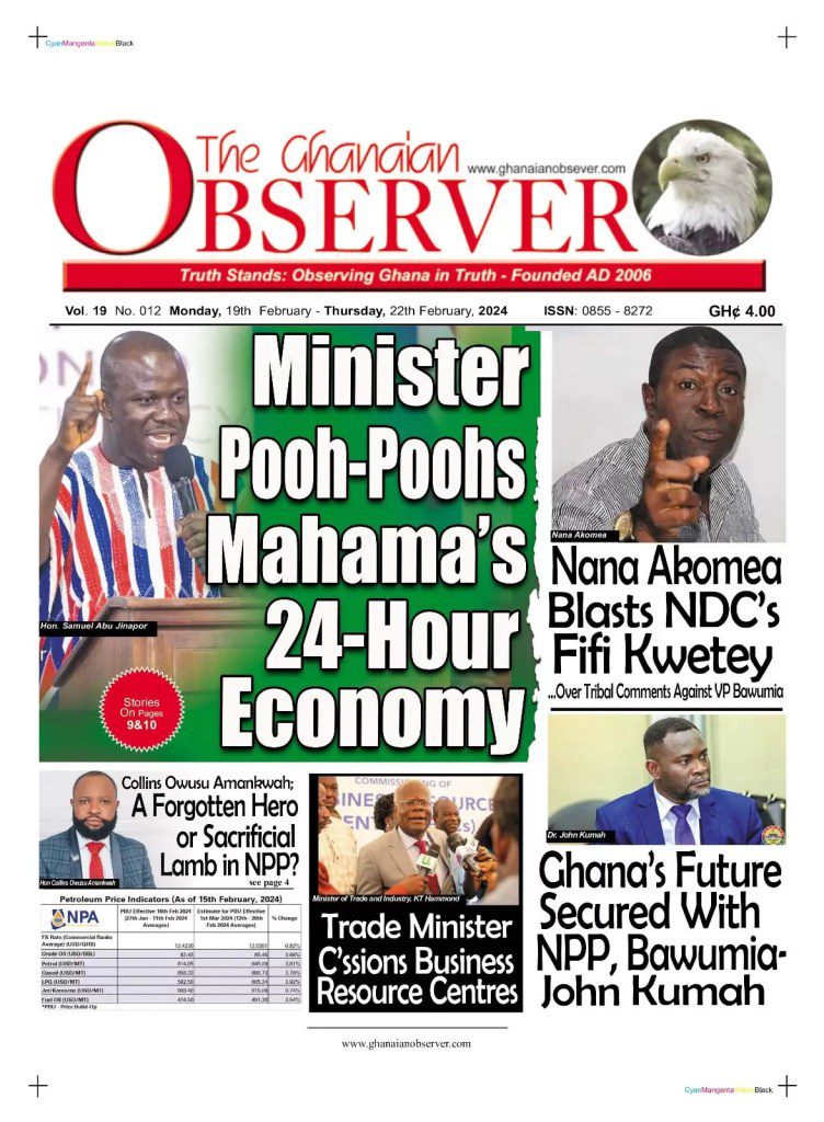 The Ghanaian Observer Newspaper - February 19