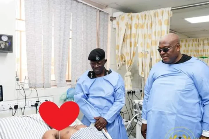 Interior Minister Quartey visits injured police officer from Kyekyewere accident