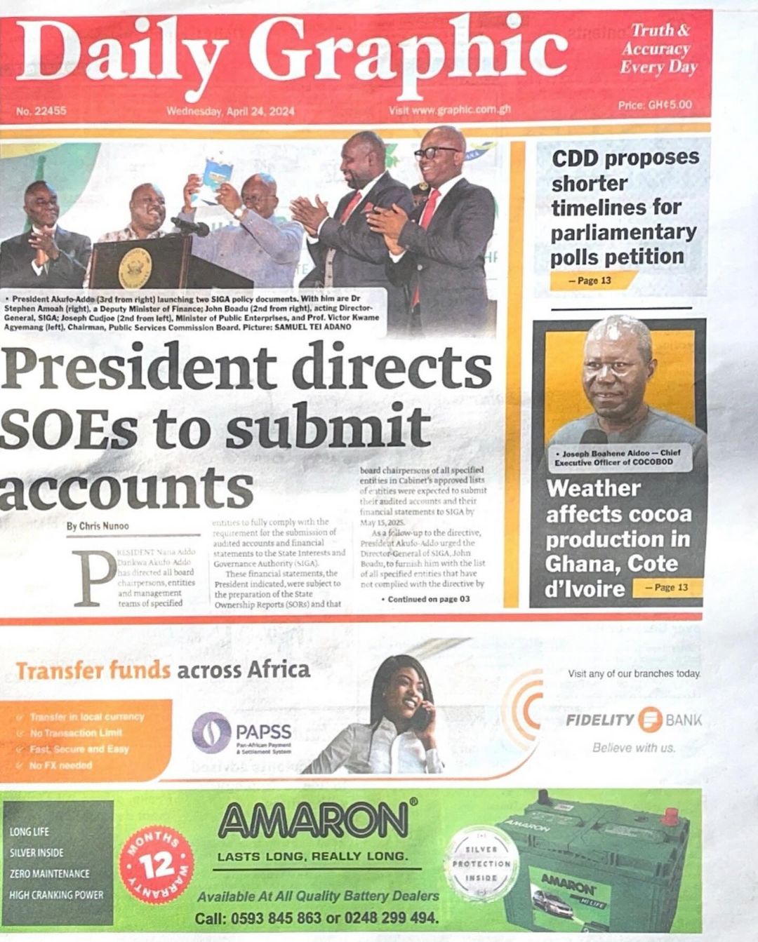 Daily Graphic Newspaper - April 24, 2024