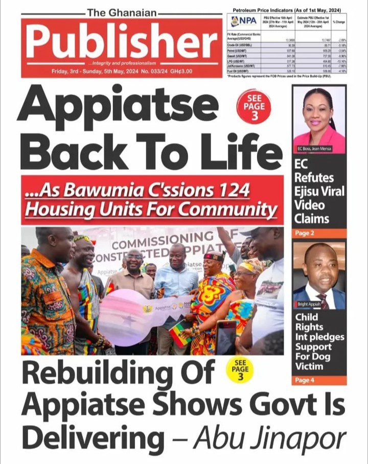 Ghanaian Publisher Newspaper - May 3, 2024