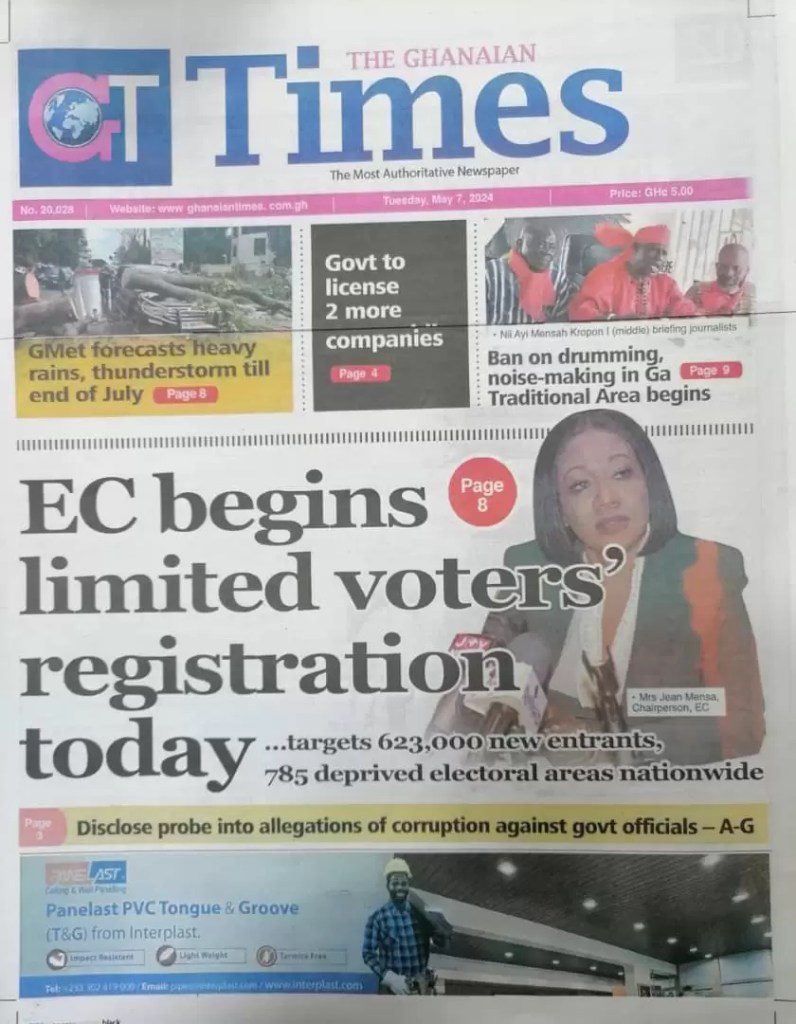 Ghanaian Times Newspaper - May 7, 2024